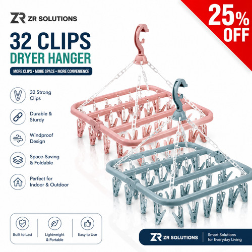 Clip clothes airer hanger - 32,